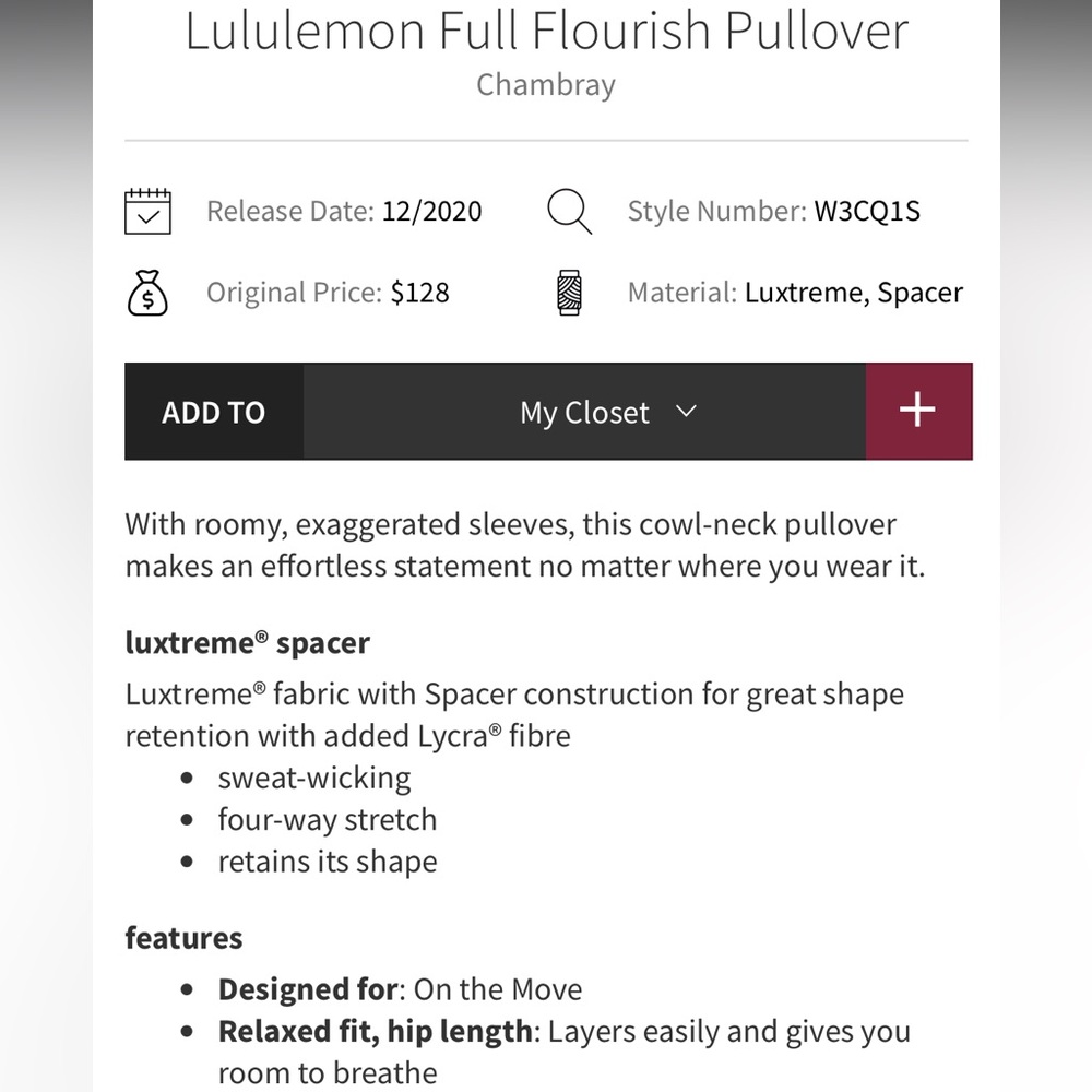 Lululemon Full Flourish Pullover Size 6/8?PTP21” - Picture 9 of 9
